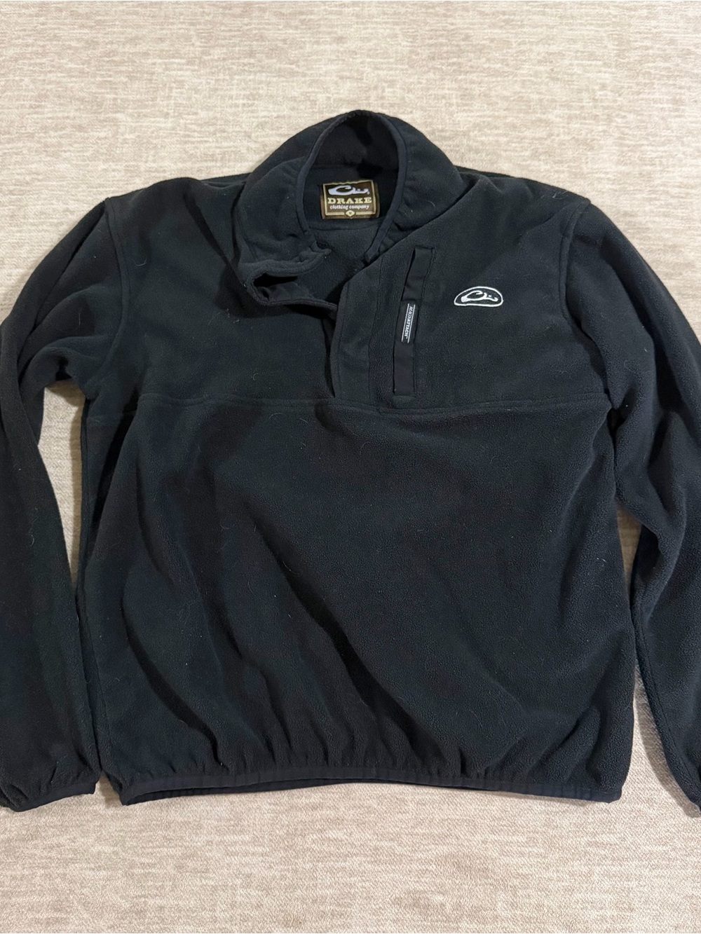 Drake Black Half-Zip Fleece Pullover